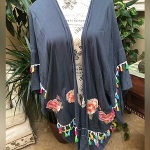 New with tags, fun & funky boho embroidered kimono This is alovely piece.. XL/1X